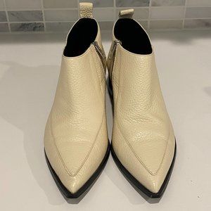 Everlane Leather Ankle Boots 8.5 Off White Made in Italy